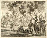 Historische Abbildung vom Feuertod von 80 Waldensern Historische Abbildung vom Feuertod von 80 Waldensern