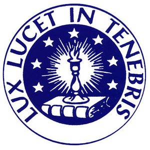 Waldensersymbol mit Aufschrift: Lux lucet in tenebris Waldensersymbol mit Aufschrift: Lux lucet in tenebris